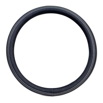 Xkeribom Lenkradbezug 37-38cm Lenkradschoner Lenkradschutz Schwarz Weiss Naht Sport